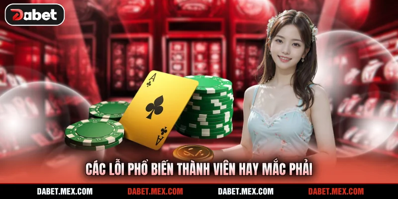 Các lỗi phổ biến thành viên hay mắc phải